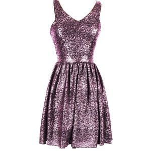Hailey Logan by Adrianna Papell purple metallic party cocktail mini dress 1/2